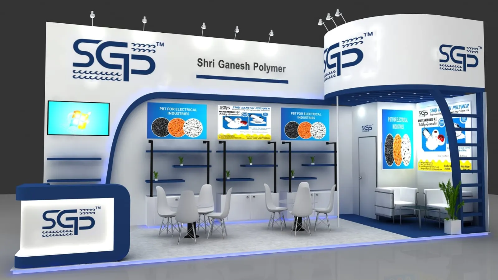 Shri Ganesh Polymer exhibition booth — corner view
