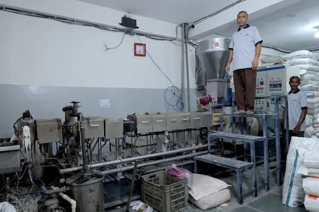 Extrusion line — Twin screw compounding in progress